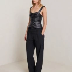 A.L.C. Lauryn II Vegan Leather Top CLOTHING