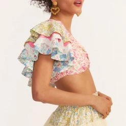 LoveShackFancy Kielle Ruffle Crop Top CLOTHING