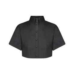 Matthew Bruch CLOTHING Cropped Tie Back Button Up