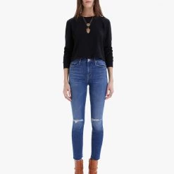 MOTHER Denim High Waisted Looker In Nature Tune Up