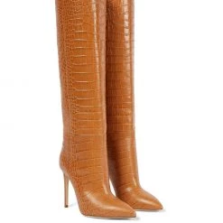 Paris Texas Moc Croco Tall Boot Stiletto Heel