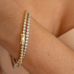 Luv Aj Ballier Bezel Tennis Bracelet In Silver Jewelry
