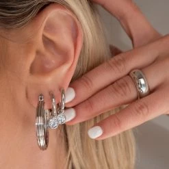 Luv Aj Cher Silver Hoops ACCESSORIES