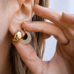 Luv Aj Pave Roma Huggies In Gold ACCESSORIES