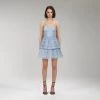 Self-portrait Light Blue Cotton Broderie Anglaise Mini Dress Dresses