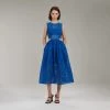 Self-portrait Dresses Vivid Blue Cotton Broderie Anglaise Midi Dress