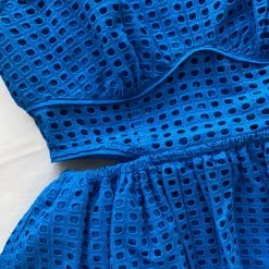 Self-portrait Dresses Vivid Blue Cotton Broderie Anglaise Midi Dress 9 Self-portrait Dresses Vivid Blue Cotton Broderie Anglaise Midi Dress