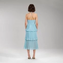 Self-portrait Dresses Pleated Chiffon Cut Out Midi Dress