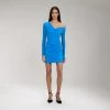 Self-portrait Dresses Vivid Blue One Shoulder Mini Dress