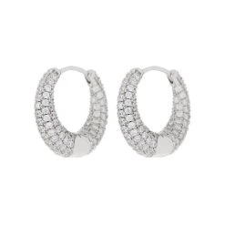 Luv Aj Pave Marbella Silver Hoops ACCESSORIES