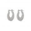 Luv Aj ACCESSORIES Pave Roma Huggies In Silver