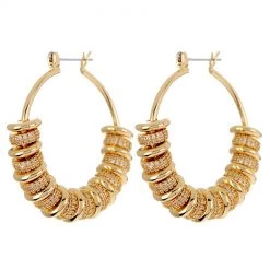 Luv Aj Pave Washer Gold Hoops ACCESSORIES