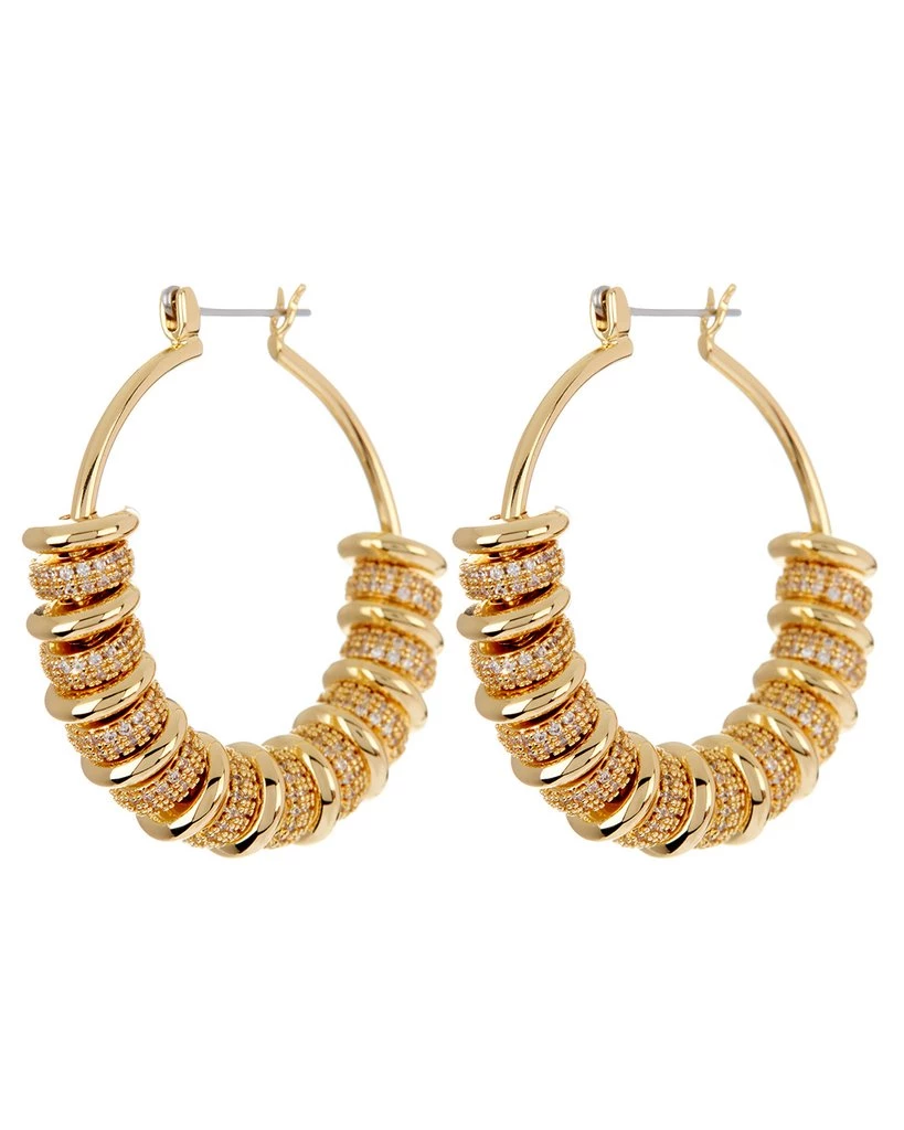 Luv Aj Pave Washer Gold Hoops ACCESSORIES 3 Luv Aj Pave Washer Gold Hoops ACCESSORIES