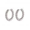 Luv Aj ACCESSORIES Silver Rope Huggies