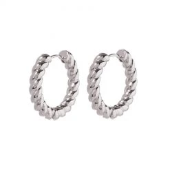 Luv Aj ACCESSORIES Silver Rope Huggies