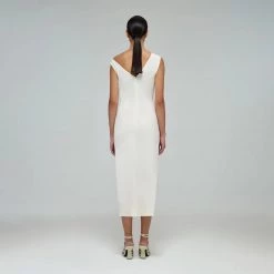 Self-portrait Dresses Jersey Gathered Asymmetric Midi Dres