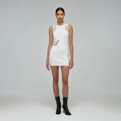 Self-portrait Inserted Lace Knit Dress