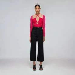 Self-portrait CLOTHING Jersey Cut Out Top