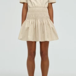 Self-portrait Shirred Cotton Mini Dress