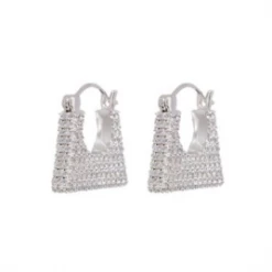 Luv Aj ACCESSORIES Pave Caree Huggies