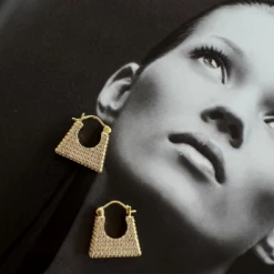 Luv Aj ACCESSORIES Pave Caree Huggies