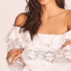 LoveShackFancy Dorabella Crop Top CLOTHING 12 LoveShackFancy Dorabella Crop Top CLOTHING