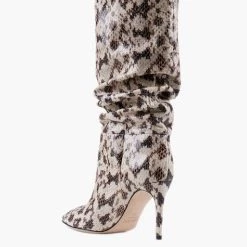 Paris Texas SHOES Python Print Slouchy Boots