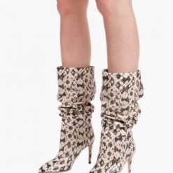 Paris Texas SHOES Python Print Slouchy Boots