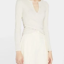 Jonathan Simkhai Alinea Melange Compact Rib Jersey Twist Top