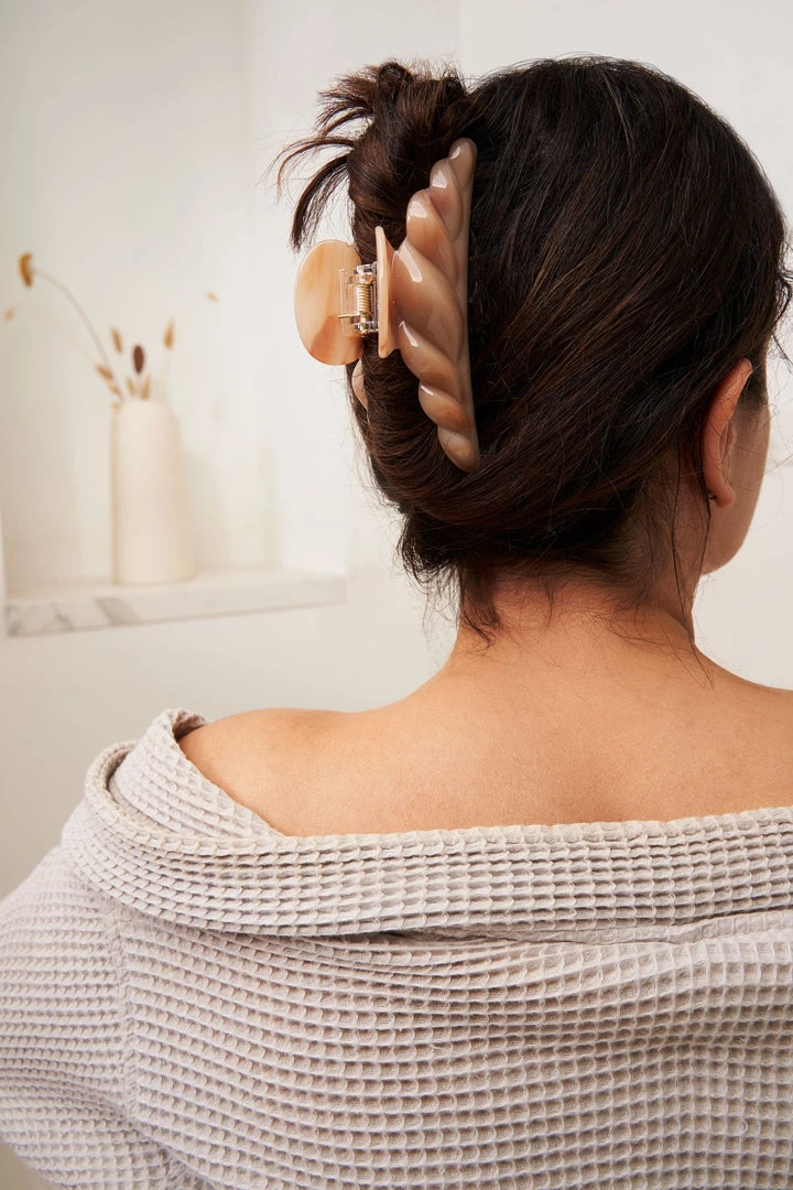 MLE Croissant Claw Clip In Crème Hair Accessories 4 MLE Croissant Claw Clip In Crème Hair Accessories