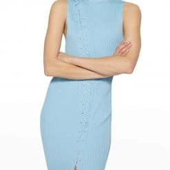 Jonathan Simkhai Ava Compact Rib Turtleneck Lace-Up Dress Dresses