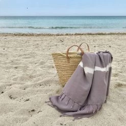 Slate + Salt Tie Dye Turkish Towel In Lavendar