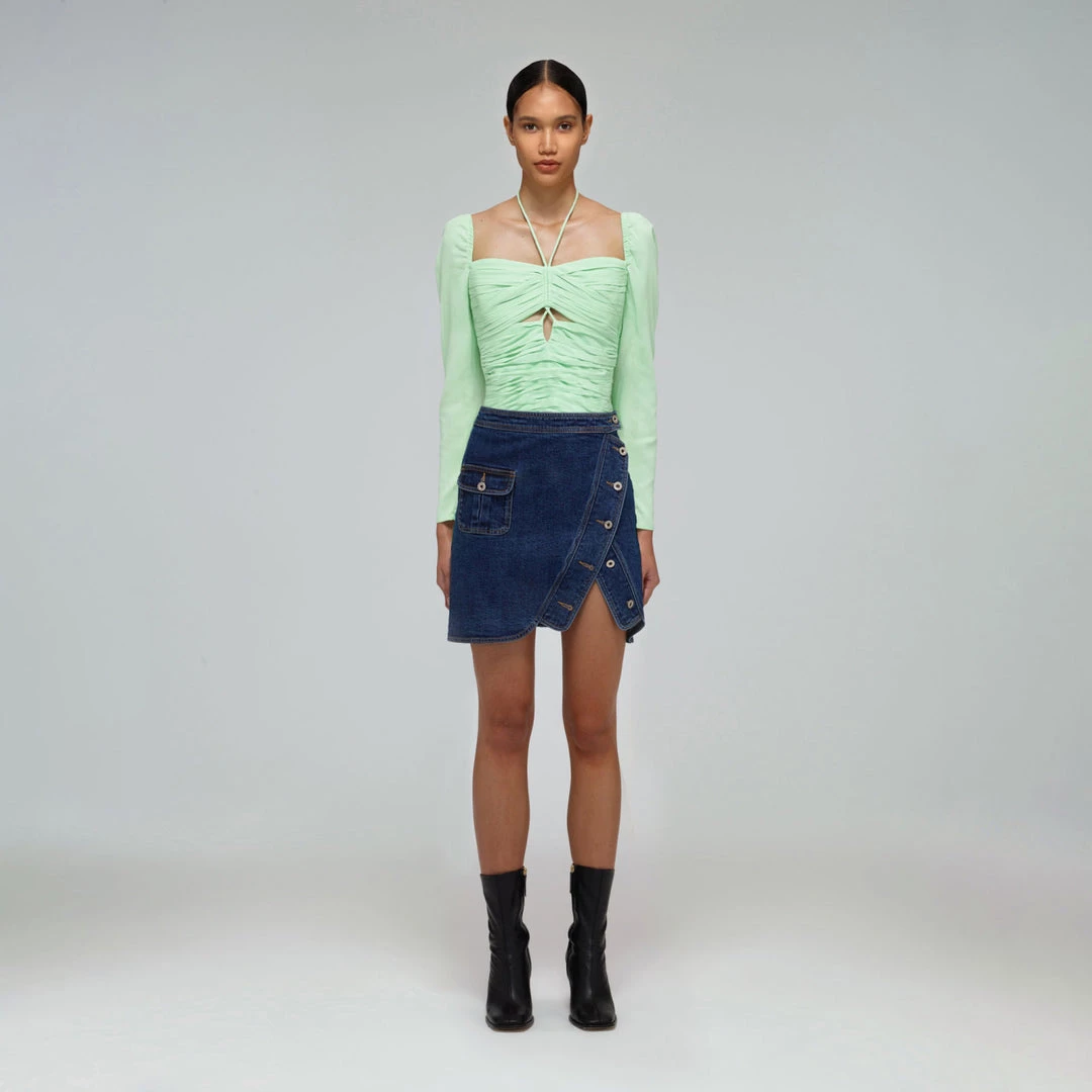 Self-portrait CLOTHING Stretch Crepe Cut Top 3 Self-portrait CLOTHING Stretch Crepe Cut Top