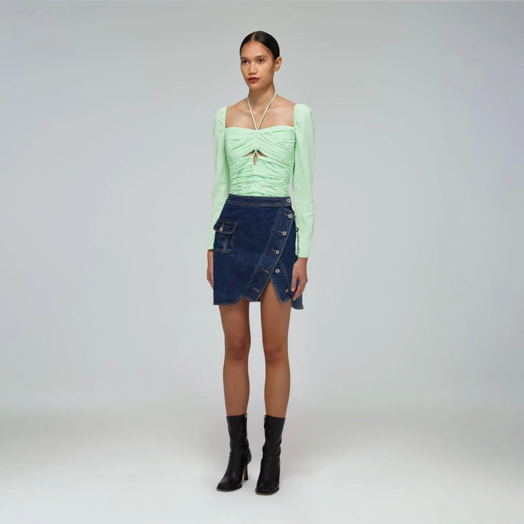 Self-portrait CLOTHING Stretch Crepe Cut Top 4 Self-portrait CLOTHING Stretch Crepe Cut Top