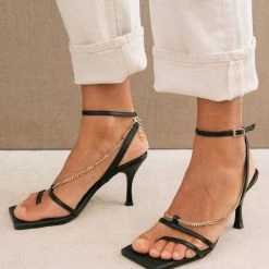 ALOHAS SHOES Straps Chain Black