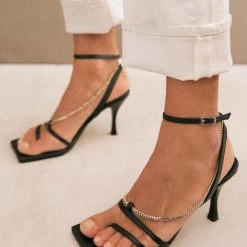 ALOHAS SHOES Straps Chain Black